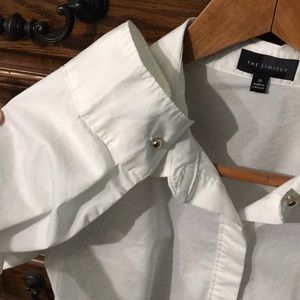 The Limited White Button-up peplum shirt in medium
